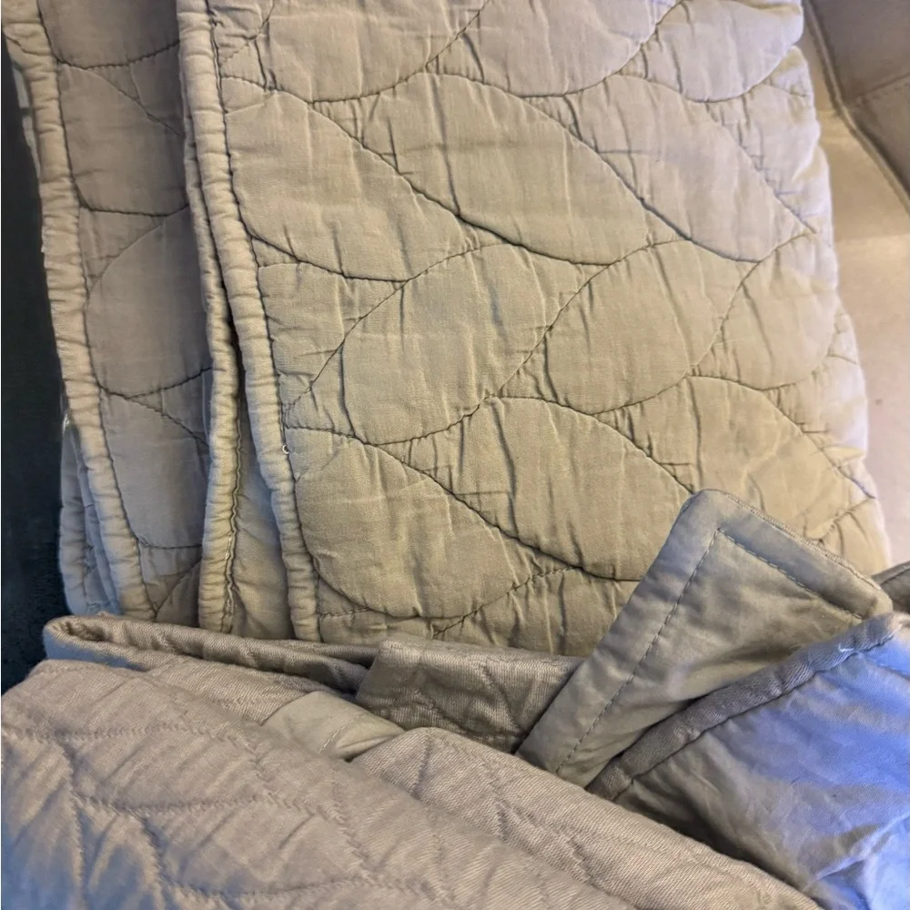 West Elm gray Quilted Bedding